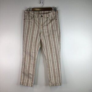 Loft Neutrals Tribal Print Modern Cuffed Crop Pants Size 6